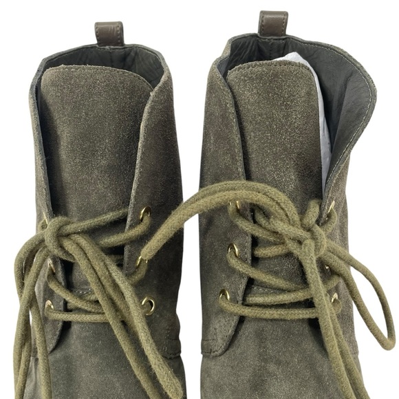 TORY BURCH Vicki Olive Suede Gum Sole Wedge Platform Ankle Booties - Sz 9 - Picture 8 of 15